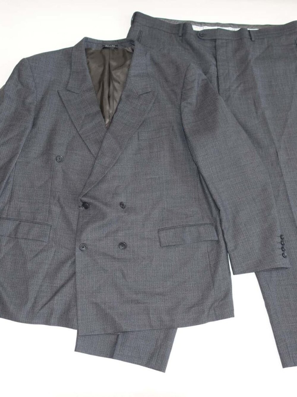 Naldini Men's Double Breasted Suit Size 52 Long 47 x 30 Charcoal Gray 100% Wool